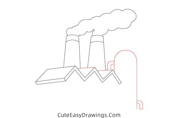 how to draw a factory - www.cuteeasydrawings.com