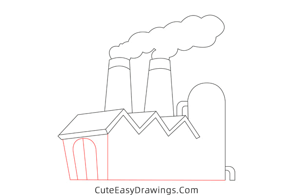 how to draw a factory - www.cuteeasydrawings.com