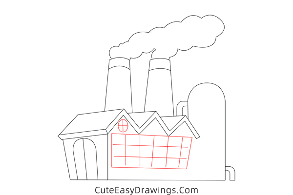 how to draw a factory - www.cuteeasydrawings.com