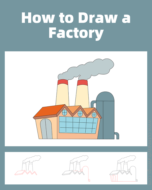 how to draw a factory - www.cuteeasydrawings.com