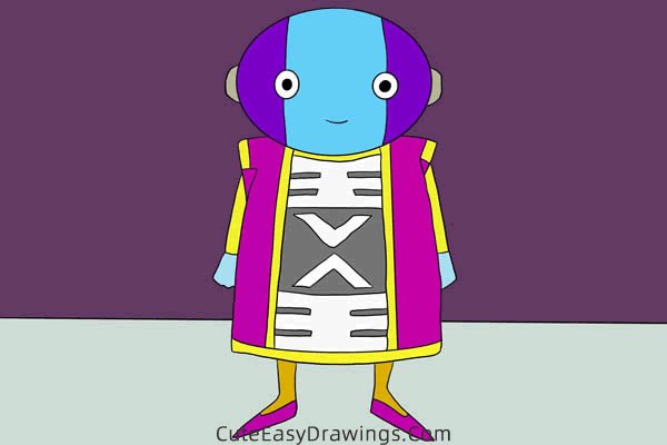 how to draw zeno from dragon ball - www.cuteeasydrawings.com