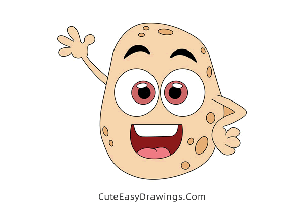 how to draw a cute potato - www.cuteeasydrawings.com