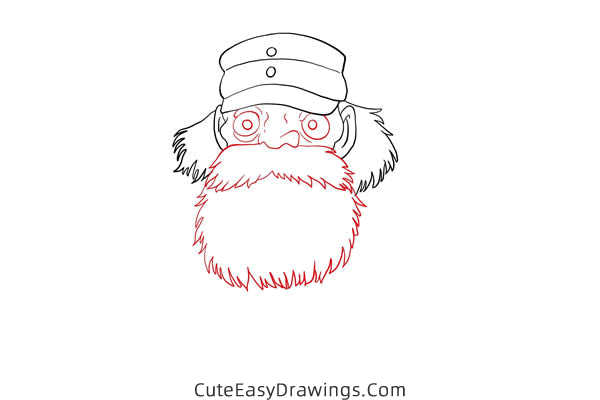 how to draw uncle pom from castle in the sky - www.cuteeasydrawings.com