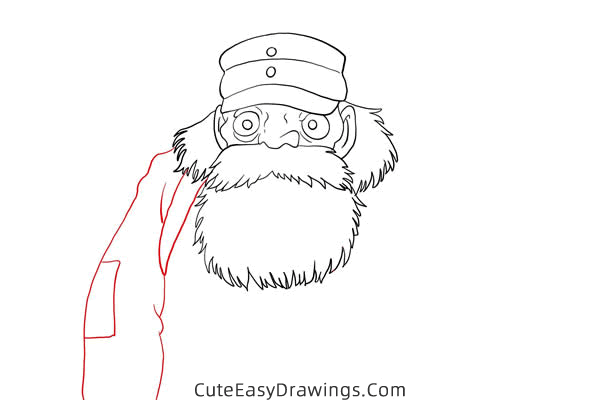 how to draw uncle pom from castle in the sky - www.cuteeasydrawings.com