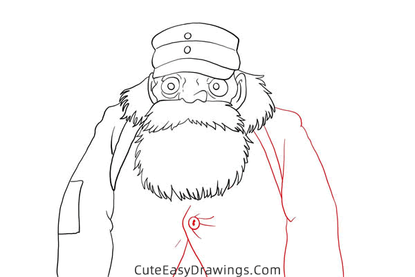 how to draw uncle pom from castle in the sky - www.cuteeasydrawings.com