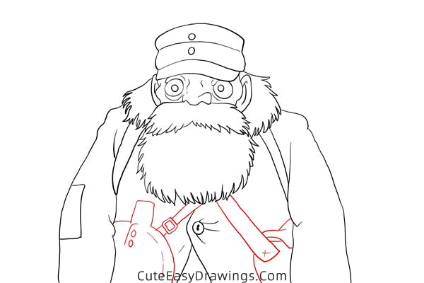 how to draw uncle pom from castle in the sky - www.cuteeasydrawings.com