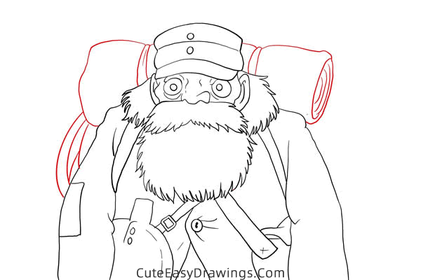 how to draw uncle pom from castle in the sky - www.cuteeasydrawings.com