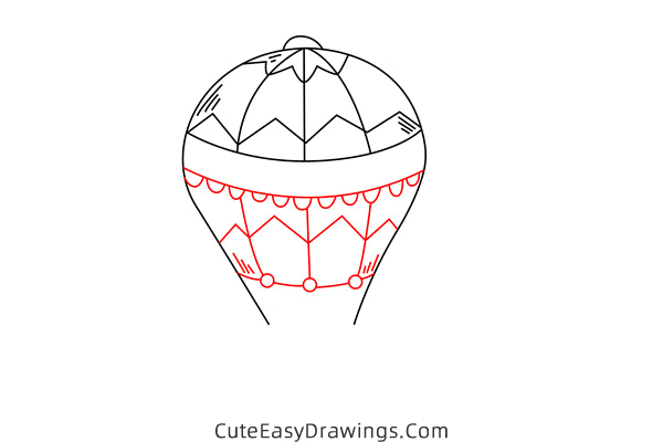 how to draw a hot air balloon - www.cuteeasydrawings.com