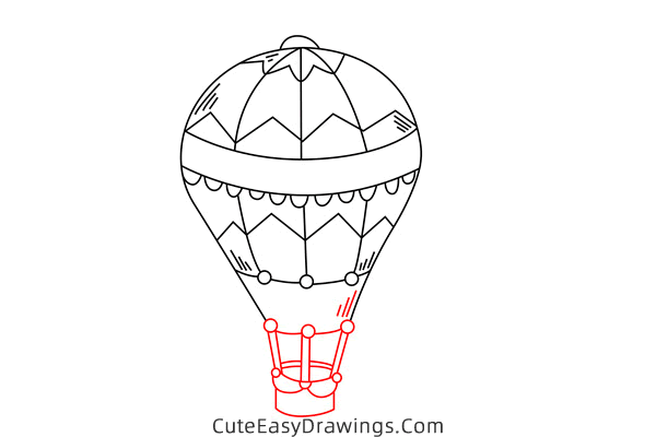 how to draw a hot air balloon - www.cuteeasydrawings.com