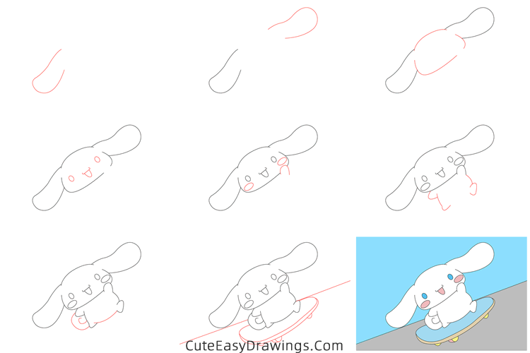 how to draw cinnamoroll - www.cuteeasydrawings.com