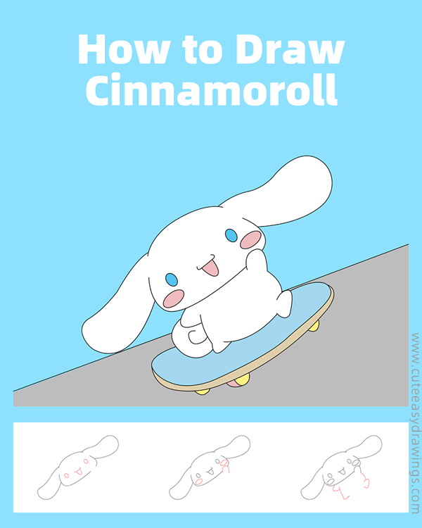 how to draw cinnamoroll - www.cuteeasydrawings.com