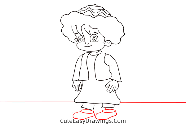 how to draw an egyptian boy - www.cuteeasydrawings.com