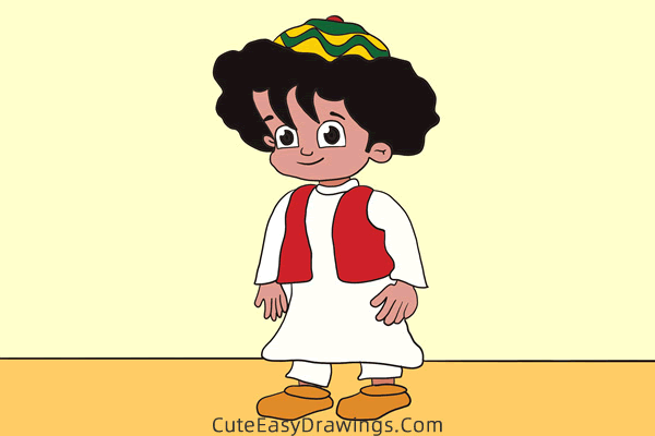 how to draw an egyptian boy - www.cuteeasydrawings.com