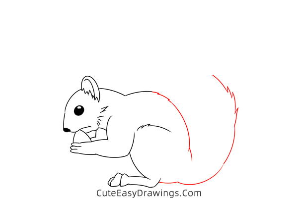 how to draw a squirrel eating - www.cuteeasydrawings.com