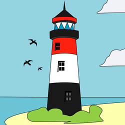 How to Draw a Lighthouse Step by Step