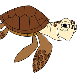 How to Draw Crush from Finding Nemo Step by Step