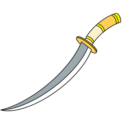 How to Draw an Arab Dagger Step by Step