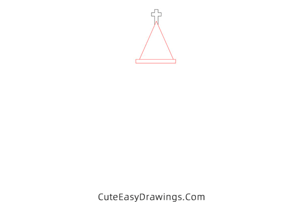 how to draw a country church - www.cuteeasydrawings.com