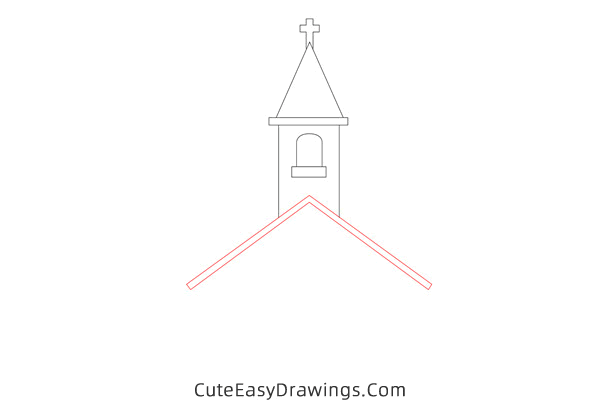 how to draw a country church - www.cuteeasydrawings.com
