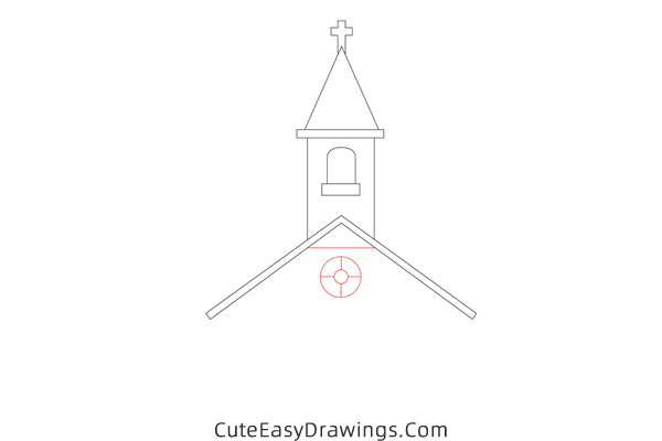how to draw a country church - www.cuteeasydrawings.com