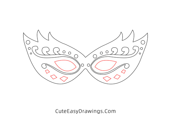 how to draw a party mask - www.cuteeasydrawings.com