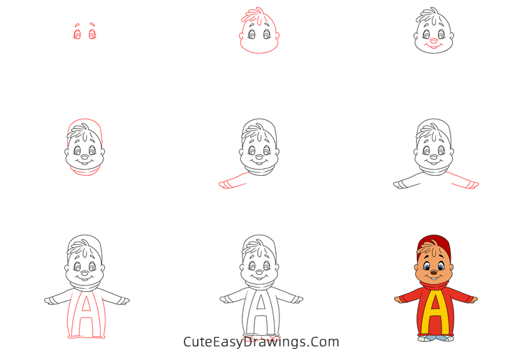 how to draw alvin from alvin and the chipmunks - www.cuteeasydrawings.com