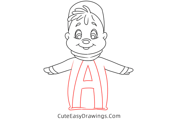 how to draw alvin from alvin and the chipmunks - www.cuteeasydrawings.com