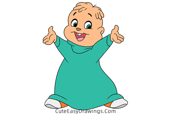 how to draw theodore from alvin and the chipmunks - www.cuteeasydrawings.com