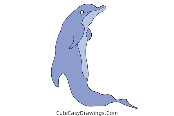 how to draw a dolphin easy - www.cuteeasydrawings.com
