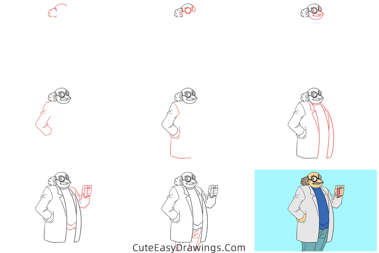 how to draw hiroshi agasa from detective conan - www.cuteeasydrawings.com