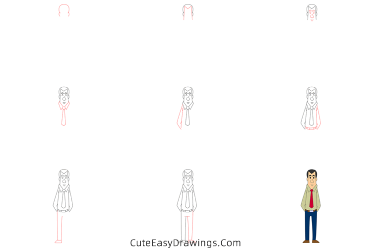 how to draw a man - www.cuteeasydrawings.com