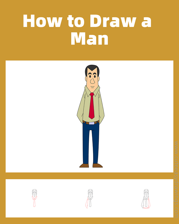 how to draw a man - www.cuteeasydrawings.com