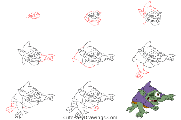 how to draw creeper from the black cauldron - www.cuteeasydrawings.com