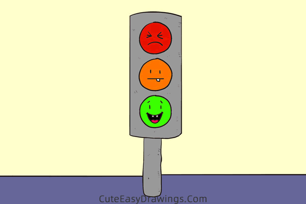 how to draw a traffic light easy - www.cuteeasydrawings.com