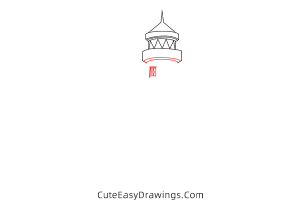 how to draw a lighthouse - www.cuteeasydrawings.com