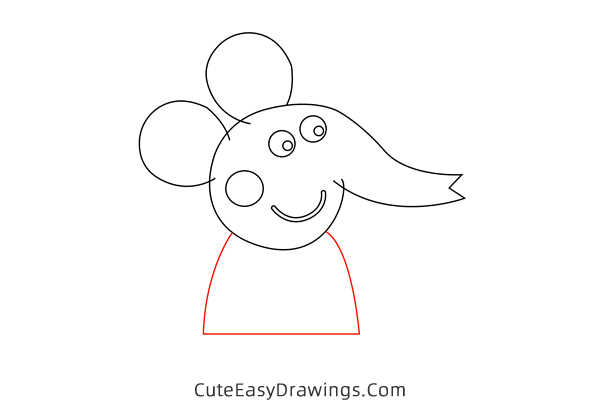 how to draw emily elephant from peppa pig - www.cuteeasydrawings.com