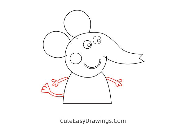 how to draw emily elephant from peppa pig - www.cuteeasydrawings.com