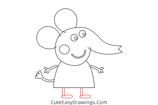 how to draw emily elephant from peppa pig - www.cuteeasydrawings.com
