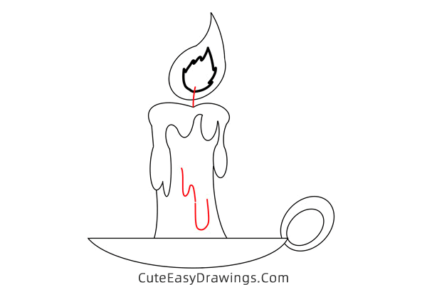 how to draw a candle easy - www.cuteeasydrawings.com