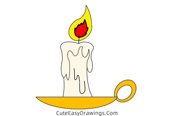 how to draw a candle easy - www.cuteeasydrawings.com
