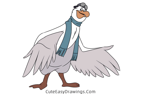 how to draw orville from the rescuers - www.cuteeasydrawings.com