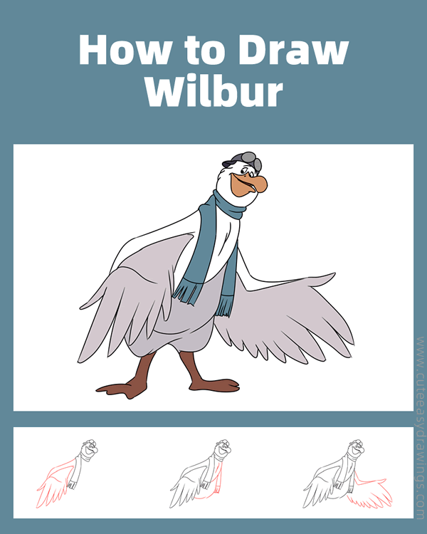 how to draw orville from the rescuers - www.cuteeasydrawings.com