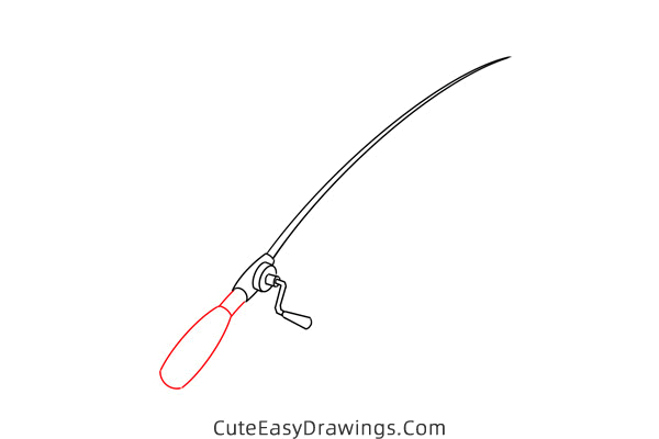 how to draw a fishing rod - www.cuteeasydrawings.com