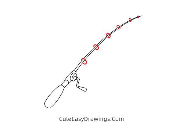 how to draw a fishing rod - www.cuteeasydrawings.com
