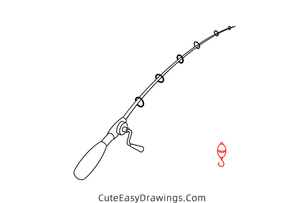 how to draw a fishing rod - www.cuteeasydrawings.com