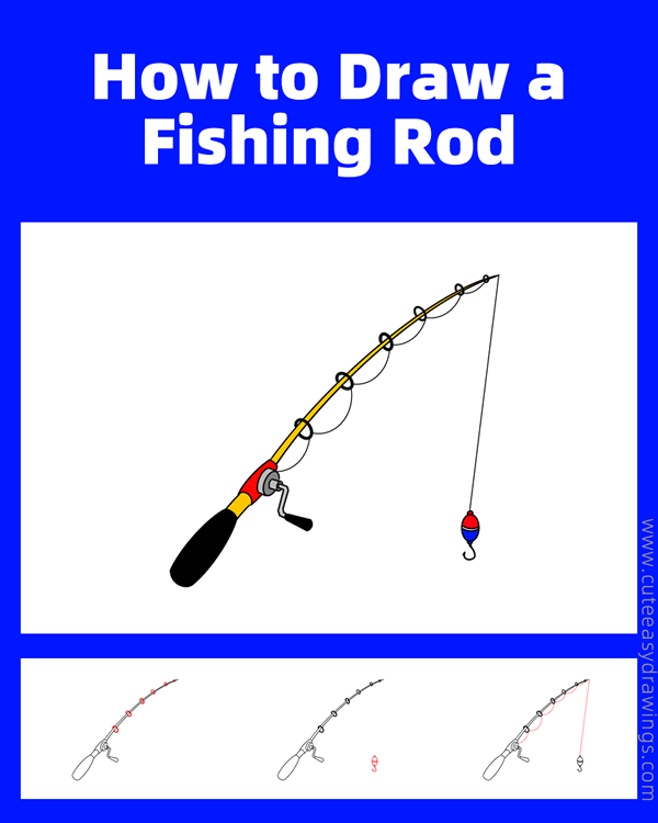 how to draw a fishing rod - www.cuteeasydrawings.com