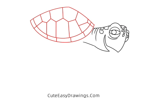 how to draw crush from finding nemo - www.cuteeasydrawings.com