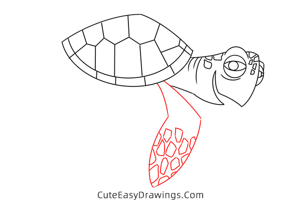 how to draw crush from finding nemo - www.cuteeasydrawings.com