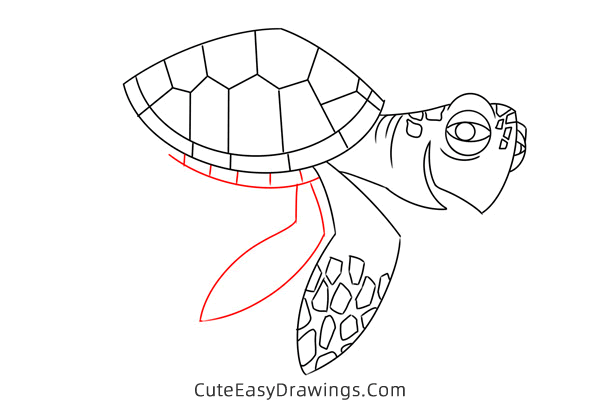 how to draw crush from finding nemo - www.cuteeasydrawings.com