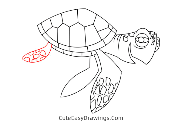 how to draw crush from finding nemo - www.cuteeasydrawings.com
